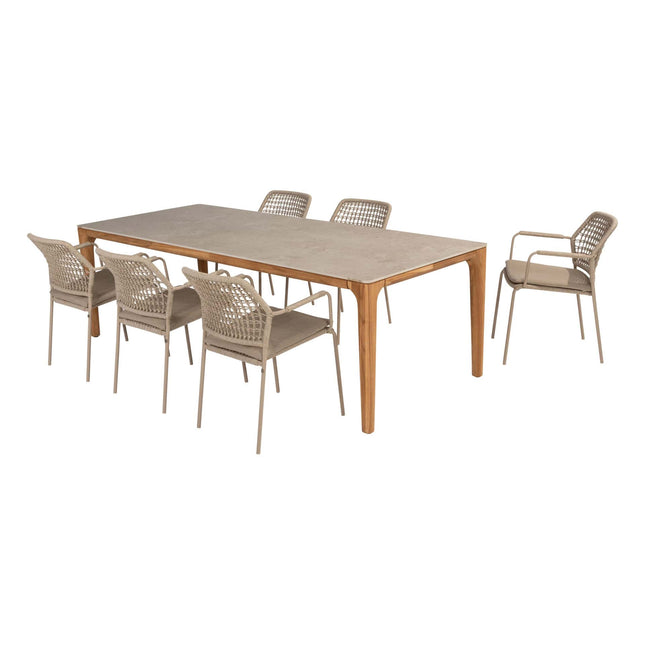 Taste 4SO Barista Essstuhl Latte + Liam Tisch mit Keramiktisch Top 240 cm