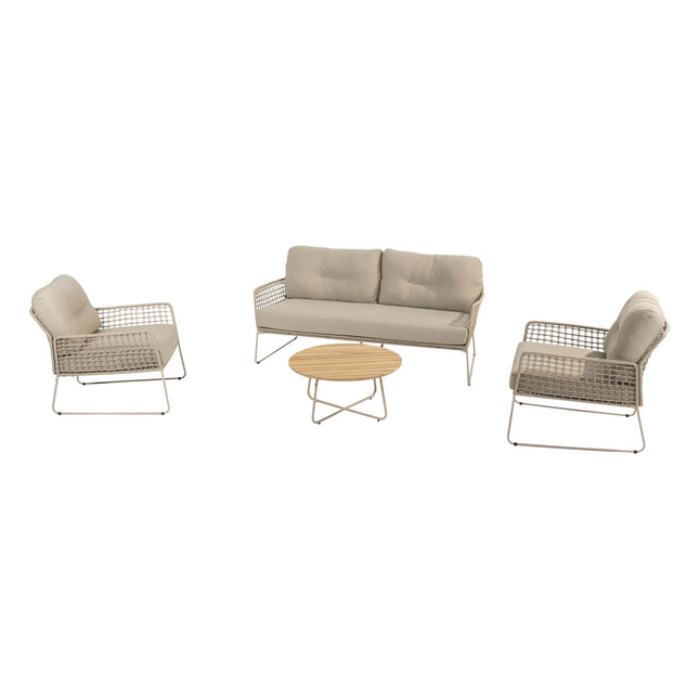 4 Seasons Outdoor im Freien 4SO Albano Lounge Set + Verdi Coucht Tabelle 73 Ø CM Latte