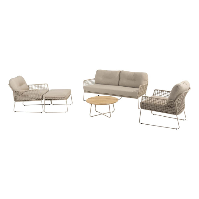 4 Seasons Outdoor im Freien 4SO Albano Lounge Set + Verdi Coucht Tabelle 73 Ø CM Latte