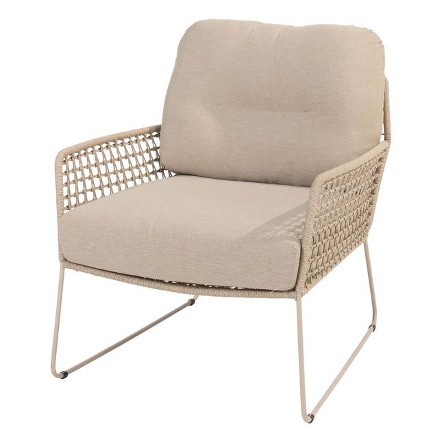 4 Seasons Outdoor Sardinia Chaise Lounge Bank + Taste 4SO Albano Lounge Chair + Verdi Coucht Tabelle 73 Ø CM