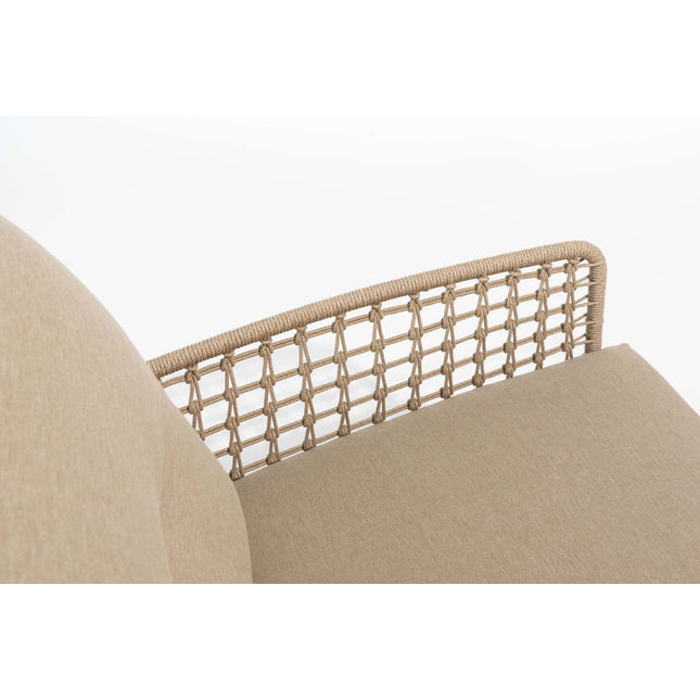 4 Seasons Outdoor Sardinia Chaise Lounge Bank + Taste 4SO Albano Lounge Chair + Verdi Coucht Tabelle 73 Ø CM