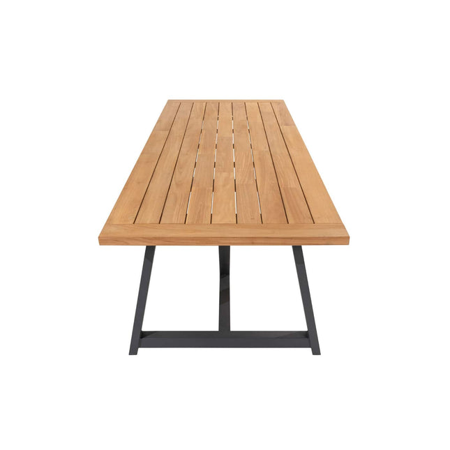 4 Seasons Outdoor Aprilla Dining rein + Taste 4SO Noah Teaktisch Anthrazit Basis 260 cm