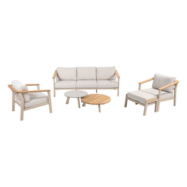 Taste 4SO Olivia Lounge Set 3-Sitzer-Lounge-Sofa + 2x Lounge Chair + Emma Kaffeetische