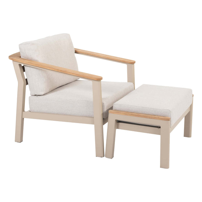 Taste 4SO Olivia Lounge Set 3-Sitzer-Lounge-Sofa + 2x Lounge Stuhl + Fußschemel