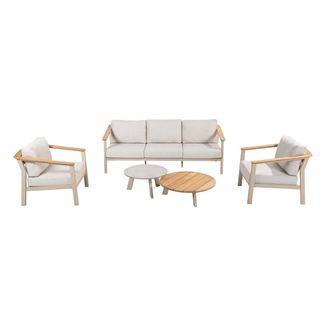 Taste 4SO Olivia Lounge Set 3-Sitzer-Lounge-Sofa + 2x Lounge Chair + Emma Kaffeetische