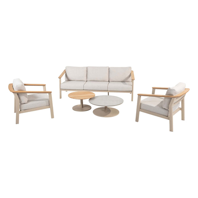 Taste 4SO Olivia Lounge Set 3-Sitzer-Lounge-Sofa + 2x Lounge Stuhl + Sara-Kaffeetische