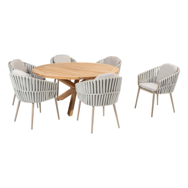Taste 4SO Eva Dining + Prado Teak Tabelle 160 Ø CM