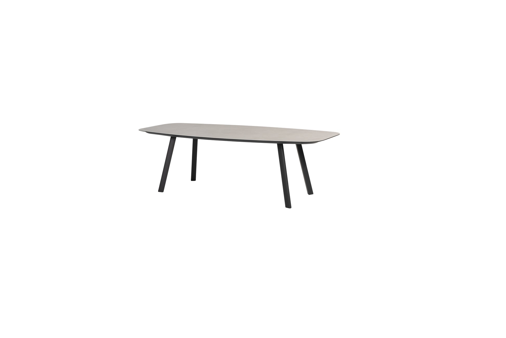 Manolo barrel shape dining table ceramic print 240x103cm Anthracite - View 2