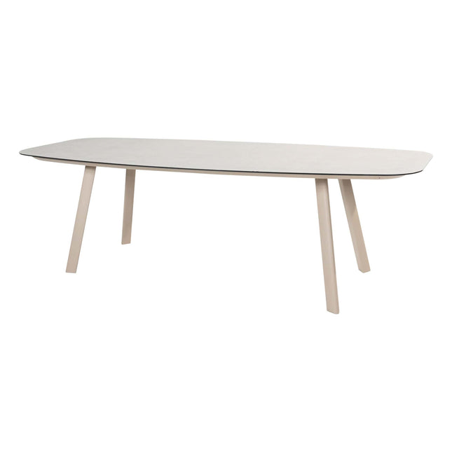Taste 4SO Manitoba Stapelbare Essstuhl Latte + Manolo Tisch Latte mit bedrucktem Keramiktisch Top 240 cm