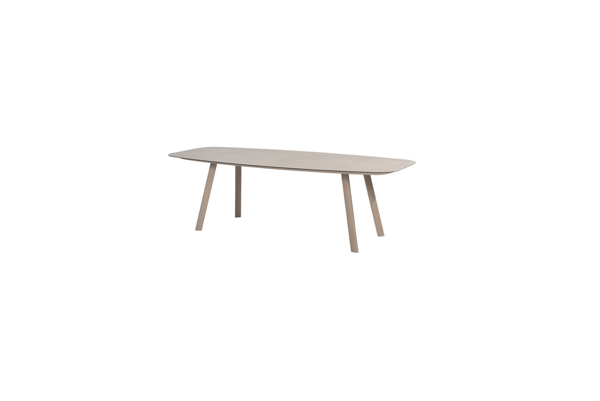 Manolo barrel shape dining table ceramic print 240x103cm Latte - View 2