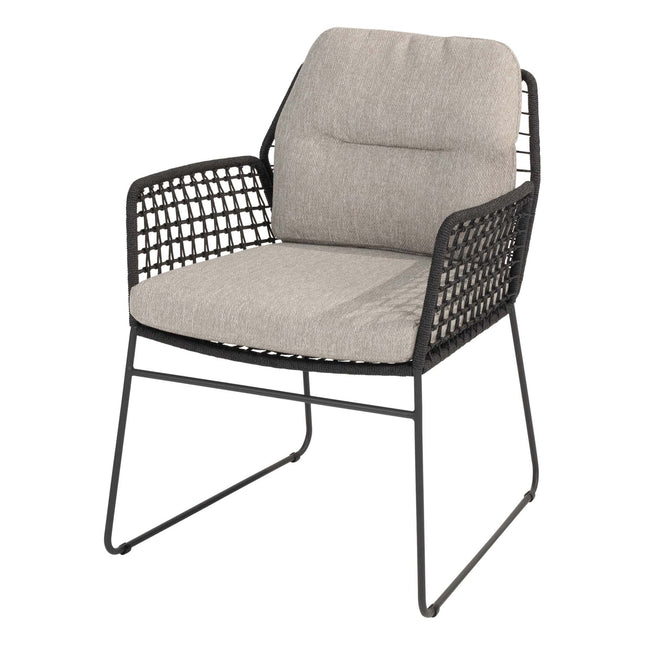 Taste 4SO Rhodes Essstuhl + Prado Tisch mit Keramik -Tisch -Top -Fass -Anthrazit 240 cm
