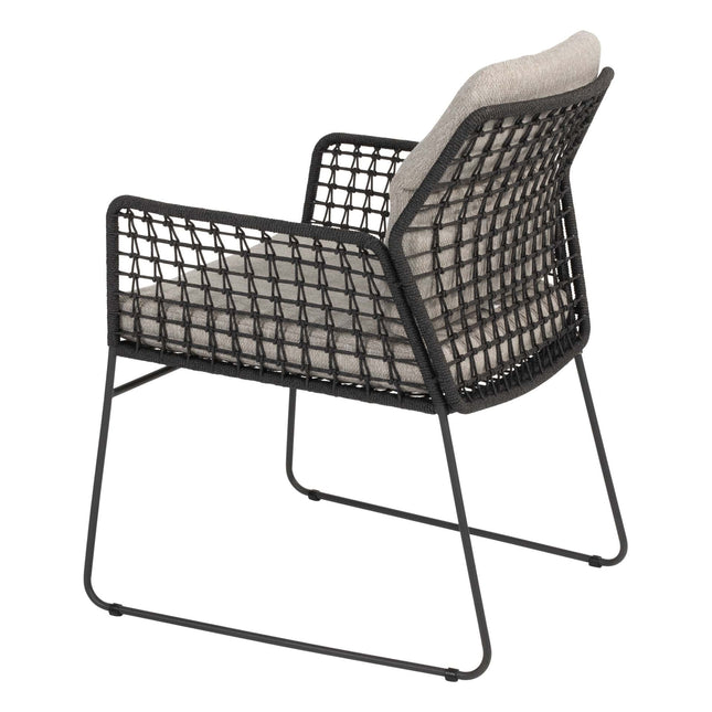 Taste 4SO Rhodes Essstuhl + Prado Tisch mit Keramik -Tisch -Top -Fass -Anthrazit 240 cm