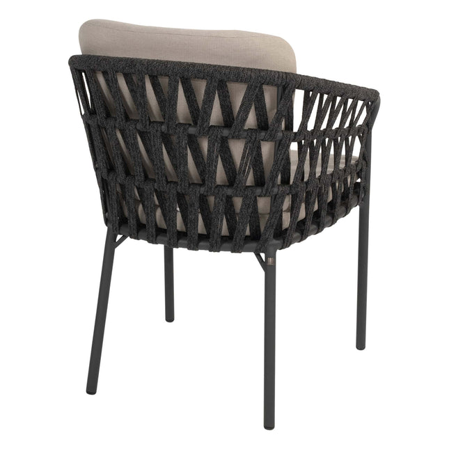 4 Seasons Outdoor Albareto Essstuhl + Taste 4SO Prado Tisch mit Keramik -Tisch -Top -Lauf Anthrazit 240 cm