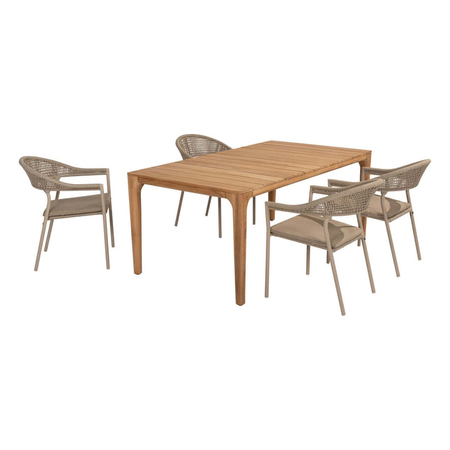 Taste 4SO Sienna Dining + Liam Esstisch Teak 180 x 100 cm