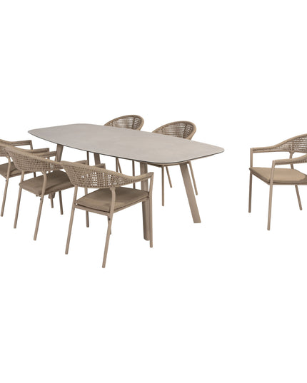 Taste 4SO Sienna Dining + Manolo Tischlatte mit bedrucktem Keramiktisch Top 240 cm