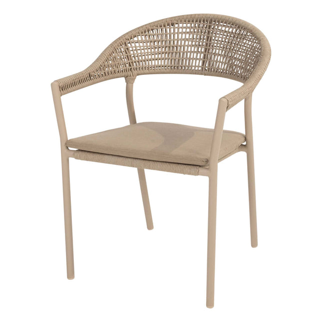 Taste 4SO Sienna Dining + Prado Teak Tabelle 160 Ø CM Latte Basis