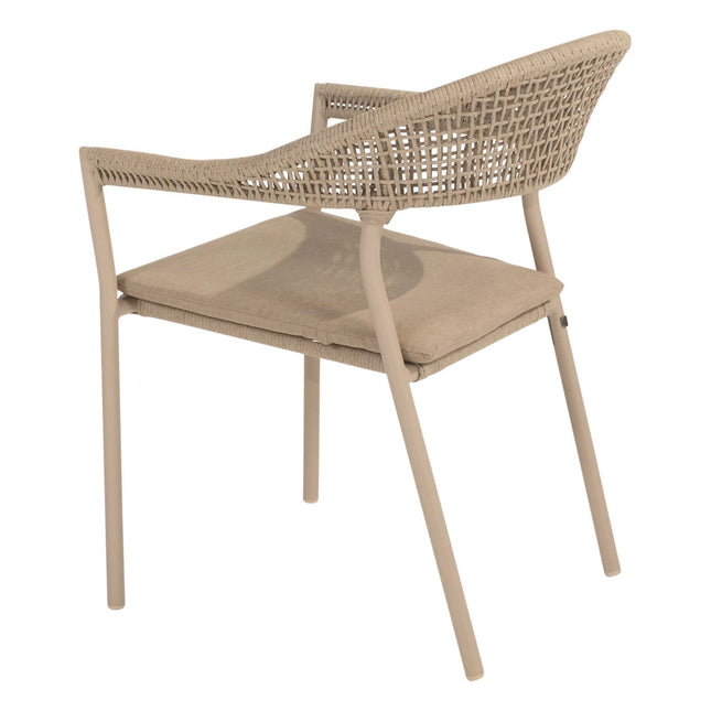 Taste 4SO Sienna Dining + Prado Teak Tabelle 160 Ø CM Latte Basis