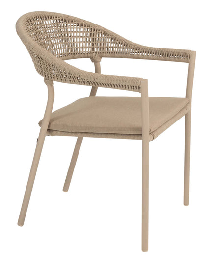 Taste 4SO Sienna Dining + Prado Teak Tabelle 160 Ø CM Latte Basis