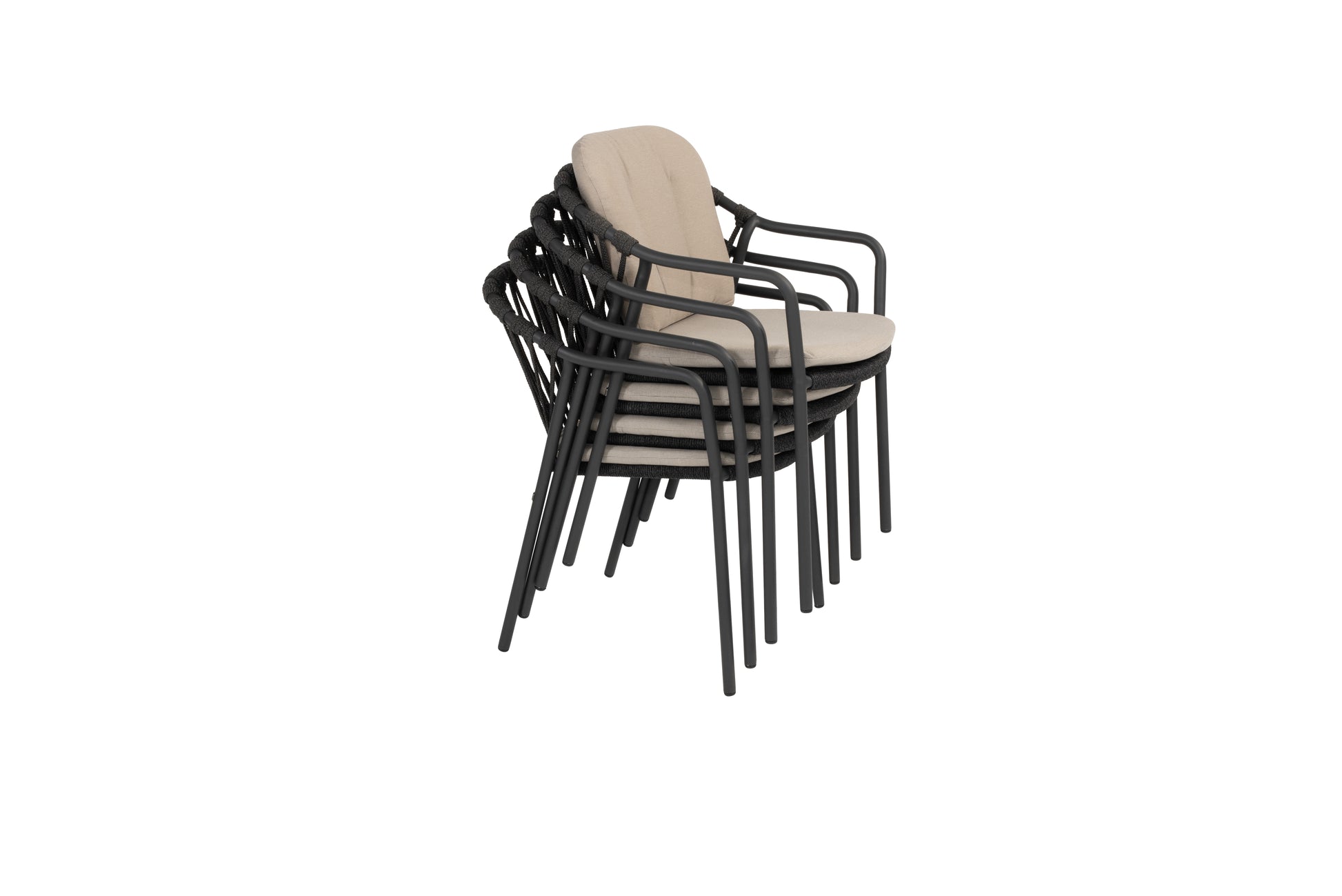 91579  Manitoba stack of 4 dining chairs Anthracite