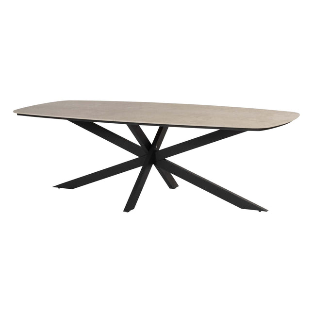 Taste 4SO Prado -Tisch mit Keramik -Tisch -Top -Fass -Anthrazit 240 cm