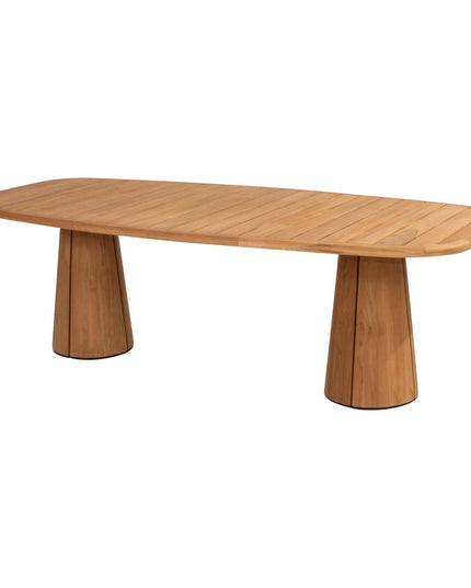 4 Seasons Outdoor Allora Essstuhl Latte + Taste 4SO Capri Tisch-Fass-Form-Teak 240 cm