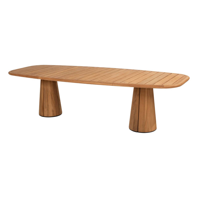 4 Seasons Outdoor Bernini Essstuhl + Taste 4SO Capri Tisch-Fass-Form-Teak 280 cm