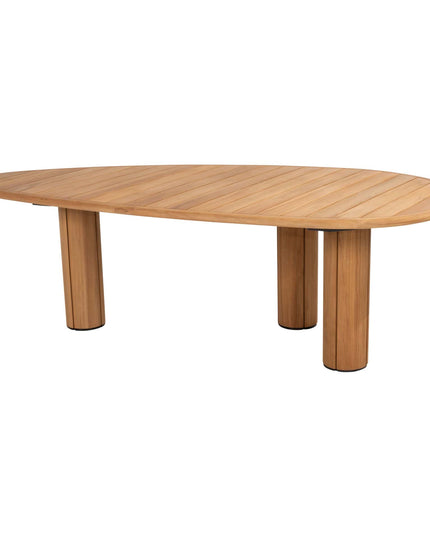 4 Seasons Outdoor Samos Essstuhl + Taste 4SO Corsica Tisch Kieselform Teak 240 cm