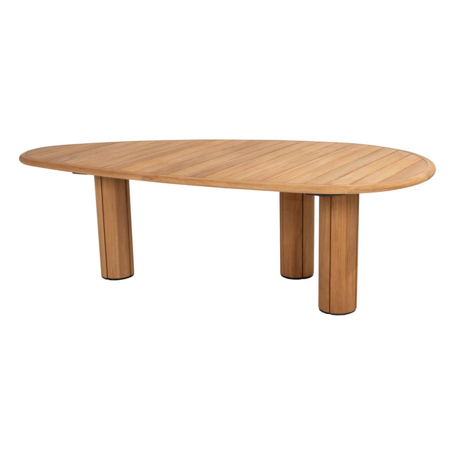 4 Seasons Outdoor Samos Essstuhl + Taste 4SO Corsica Tisch Kieselform Teak 240 cm