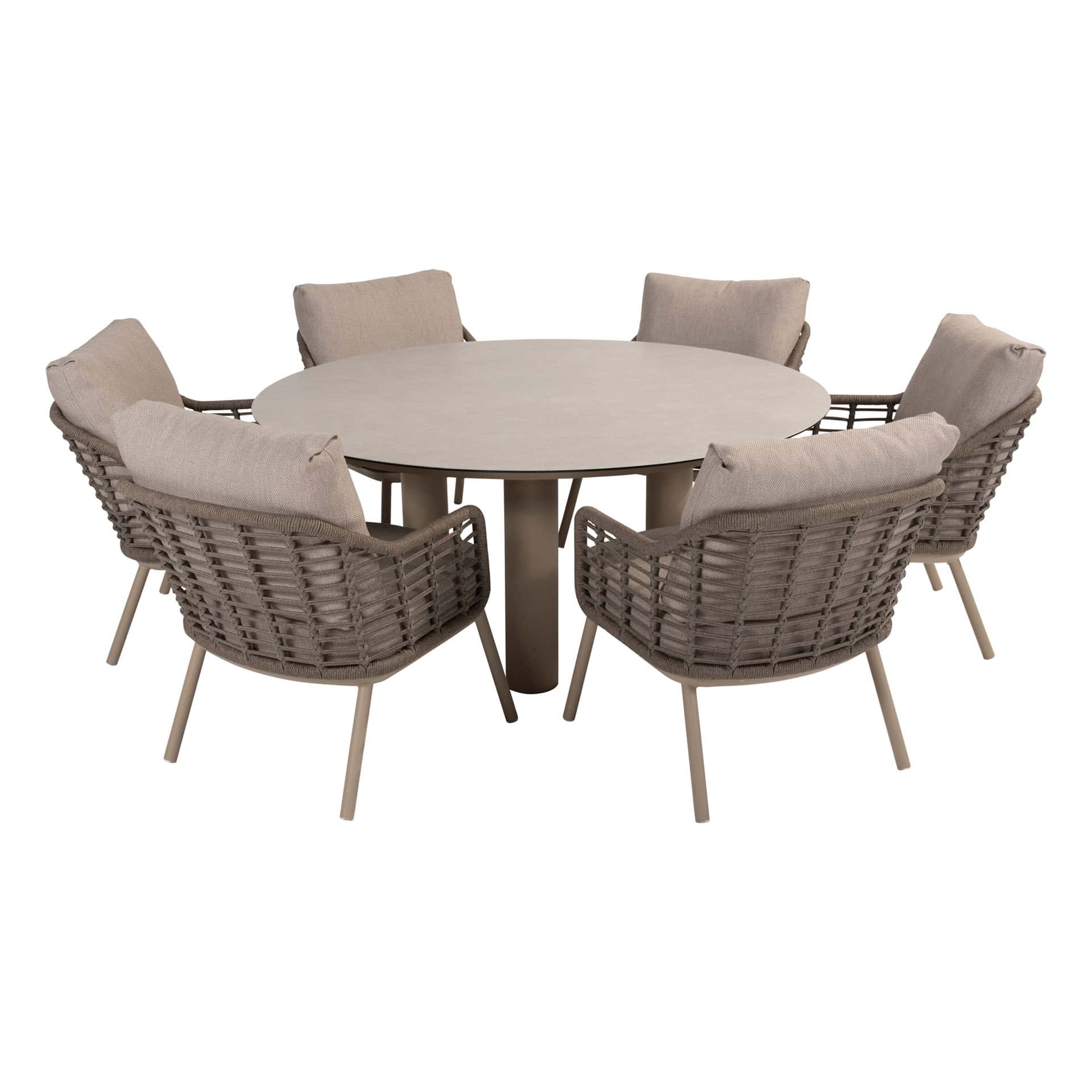 4SO Puglia low dining set (6 st.) met Donato tafel ⌀160cm