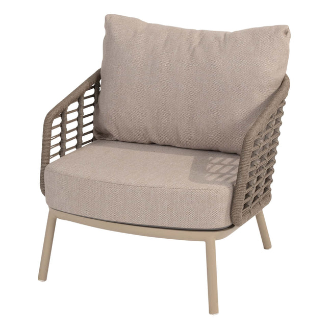 Taste 4SO Puglia Lounge Set Latte, 3-Sitzer-Lounge-Sofa + 2x Lounge Stuhl