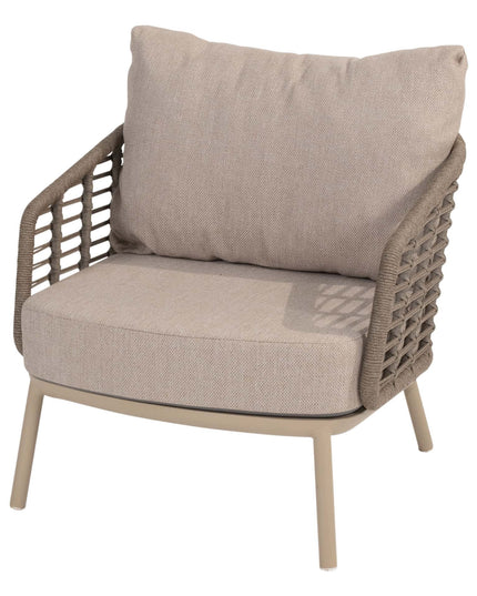 Taste 4SO Puglia Lounge Set 3-Sitzer-Lounge-Sofa + 2x Lounge Stuhl + Demi-Set von 2 Kaffeetischen Latte