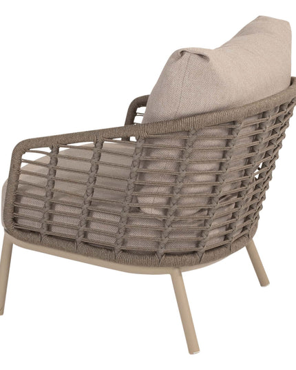 Taste 4SO Puglia Lounge Set 3-Sitzer-Lounge-Sofa + 2x Lounge Stuhl + Demi-Set von 2 Kaffeetischen Latte