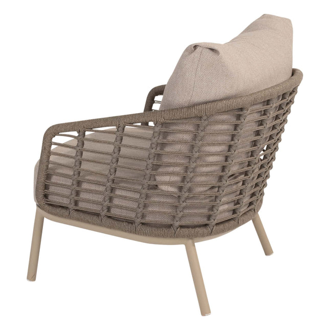 Taste 4SO Puglia Lounge Set 3-Sitzer-Lounge-Sofa + 2x Lounge Stuhl + Demi-Set von 2 Kaffeetischen Latte