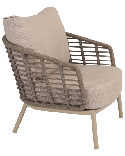 Taste 4SO Puglia Lounge Set 3-Sitzer-Lounge-Sofa + 2x Lounge Stuhl + Demi-Set von 2 Kaffeetischen Latte