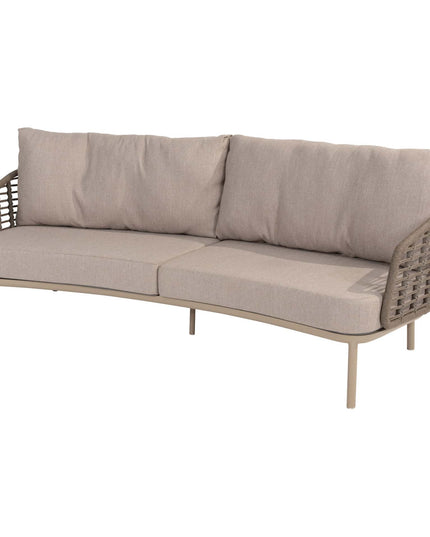 Taste 4SO Puglia Lounge Set 3-Sitzer-Lounge-Sofa + 2x Lounge Stuhl + Demi-Set von 2 Kaffeetischen Latte