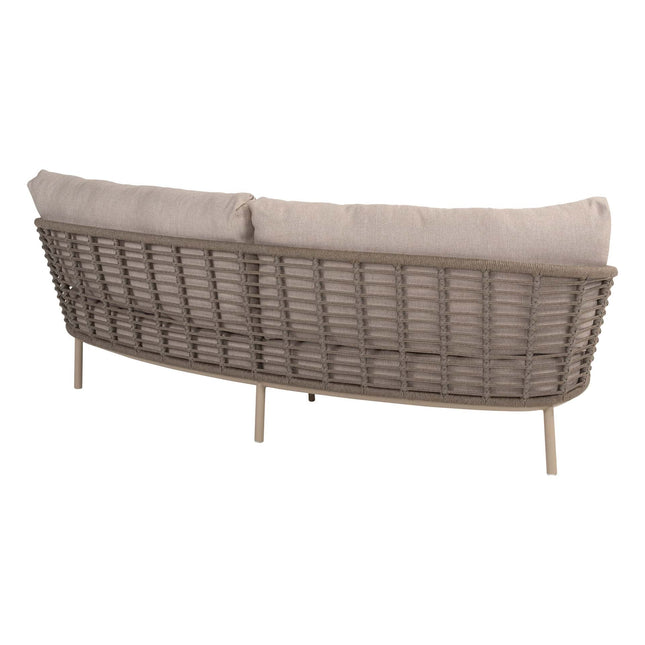 Taste 4SO Puglia Lounge Set Latte, 3-Sitzer-Lounge-Sofa + 2x Lounge Stuhl + Fußstopp