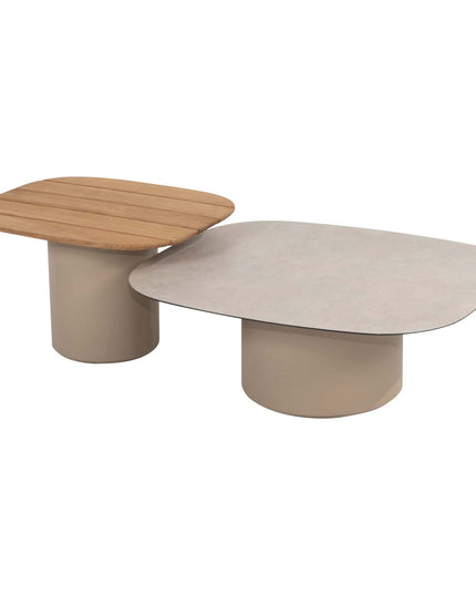 Taste 4SO Puglia Lounge Set 3-Sitzer-Lounge-Sofa + 2x Lounge Stuhl + Demi-Set von 2 Kaffeetischen Latte