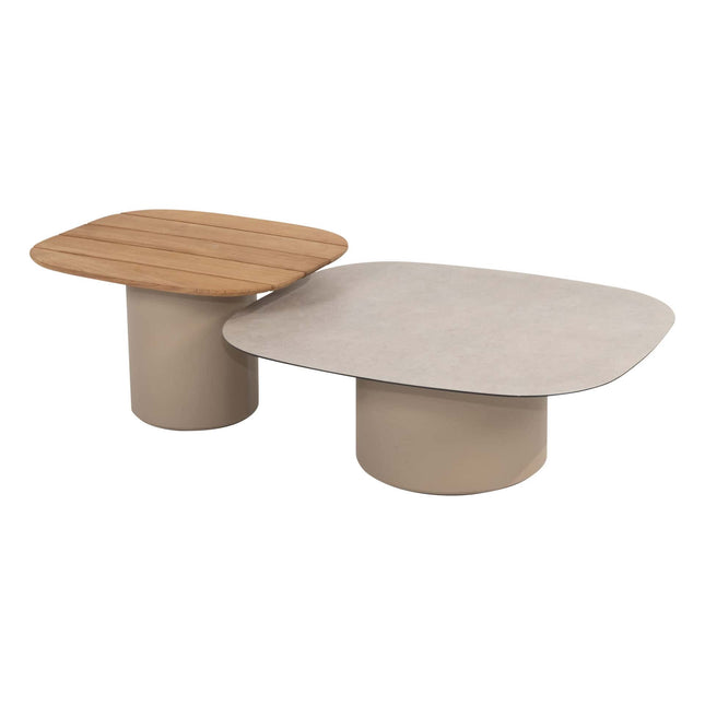 Taste 4SO Demi -Set von 2 Kaffeetischen Latte 50 x 60 und 70 x 80 cm.