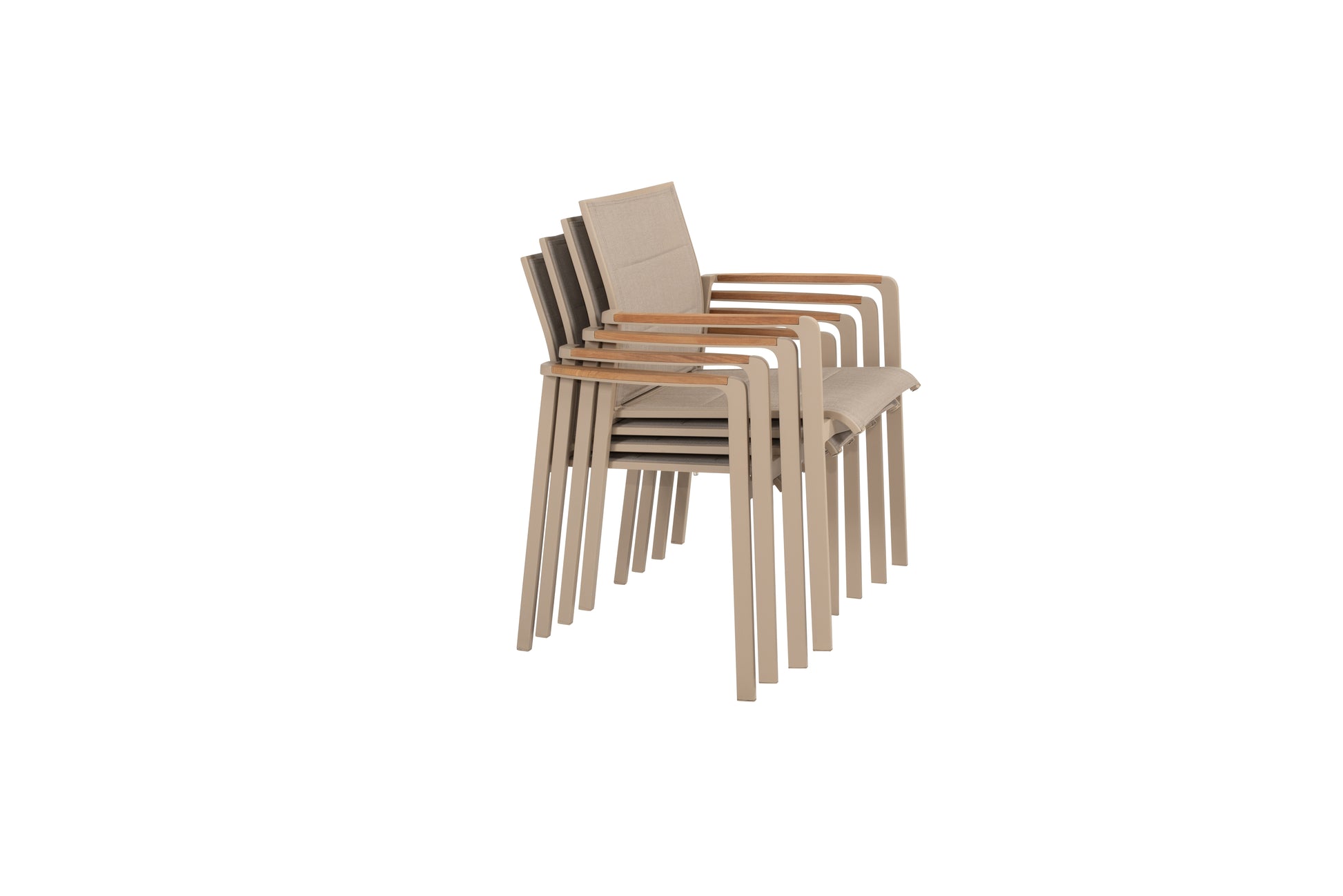 91641  Cortina stack of 4 chairs Latte