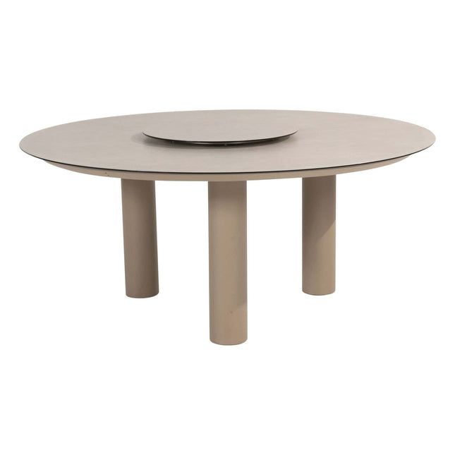 4 Seasons Outdoor Garden Set Comino Low Dining Chair + Taste 4SO Donato Low Esstisch Latte 160 cm Ø