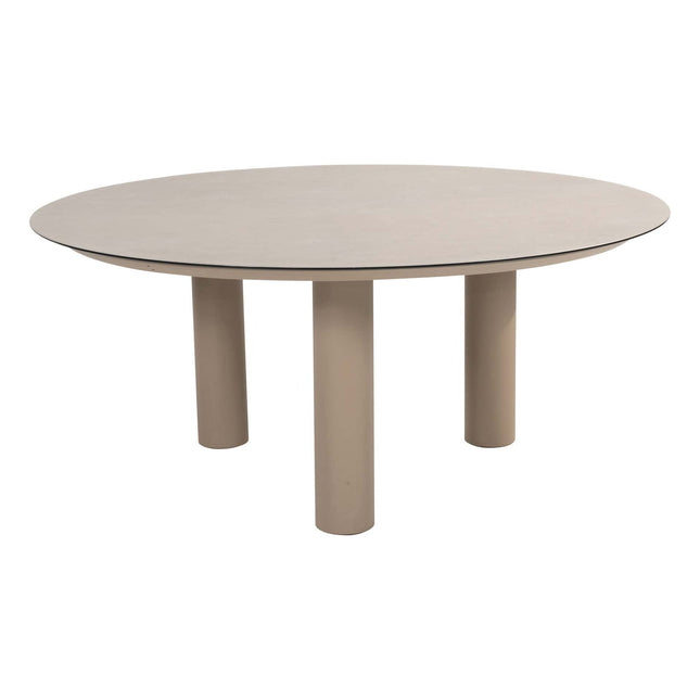4 Seasons Outdoor Garden Set Comino Low Dining Chair + Taste 4SO Donato Low Esstisch Latte 160 cm Ø