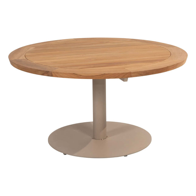 4 Seasons Outdoor Garten Sardinia Low Dining Chair + Taste 4SO Saba Low Dining Teak Tabelle 160 Ø cm Latte