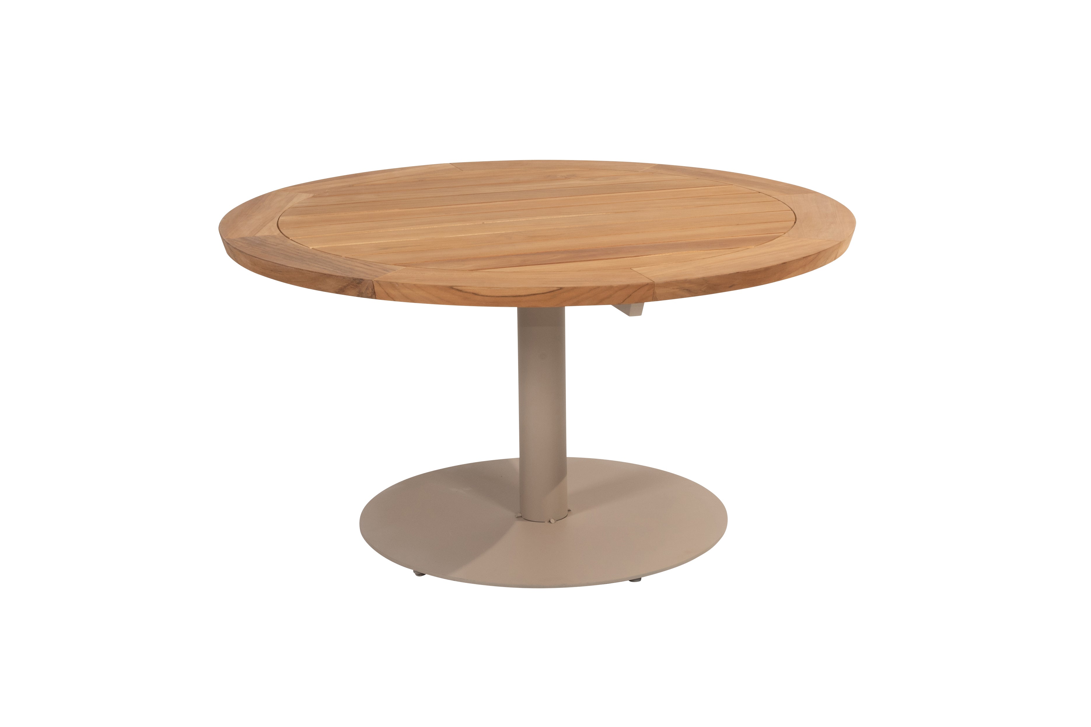 Saba low dining table Teak top 130cm with Latte base - View 2