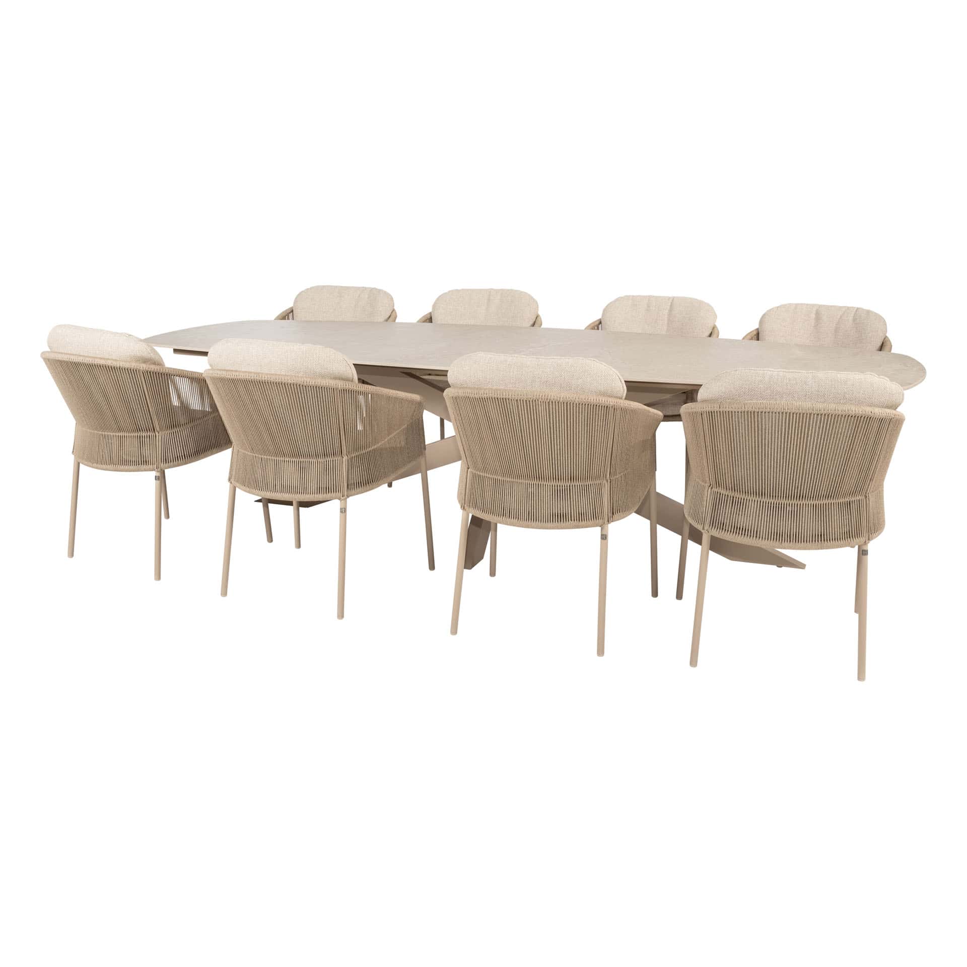 4SO Florence dining set latte (8 st.) met Prado tafel 300x115cm - afbeelding 9