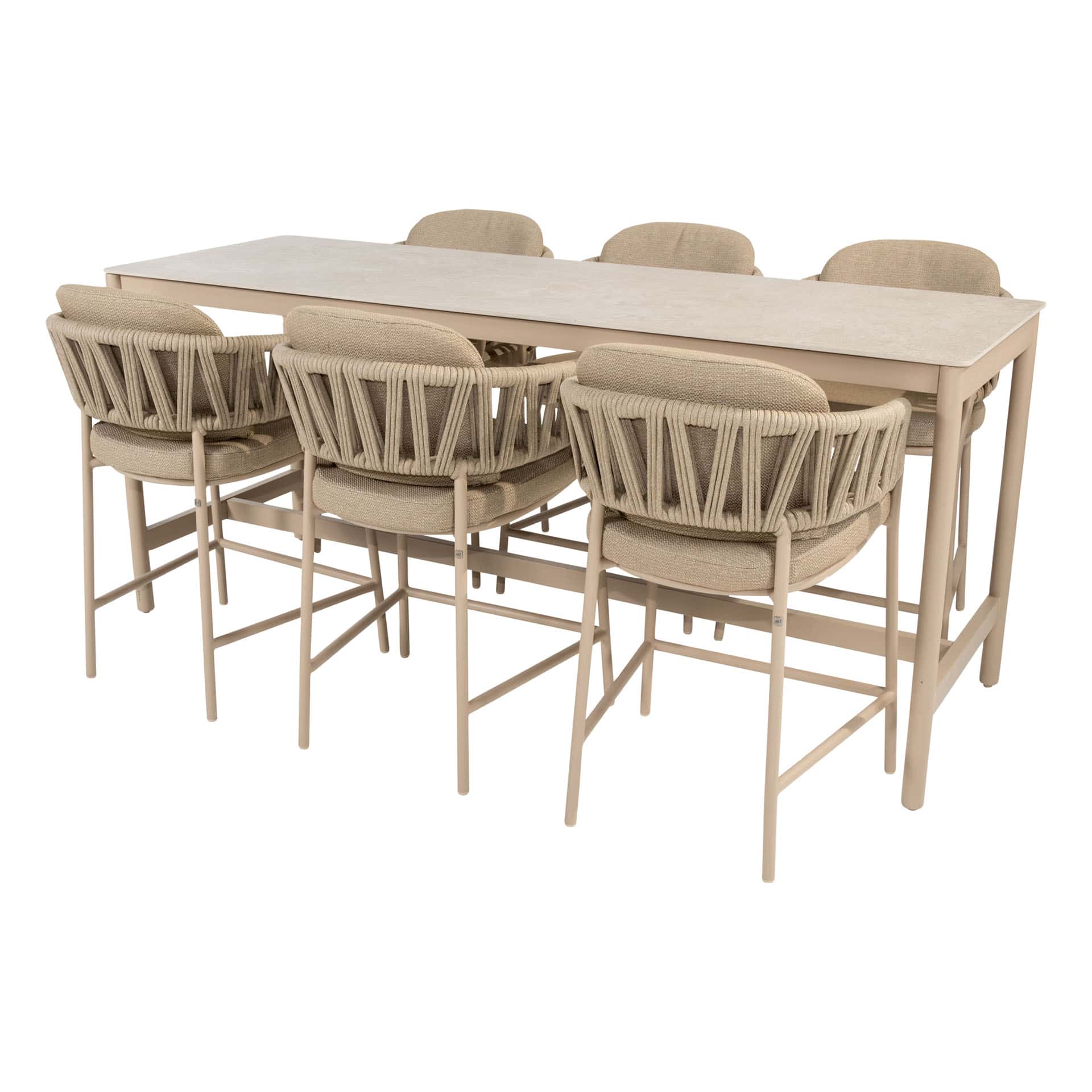 4SO Calma barset latte (6 st.) met Soho tafel 220x75cm