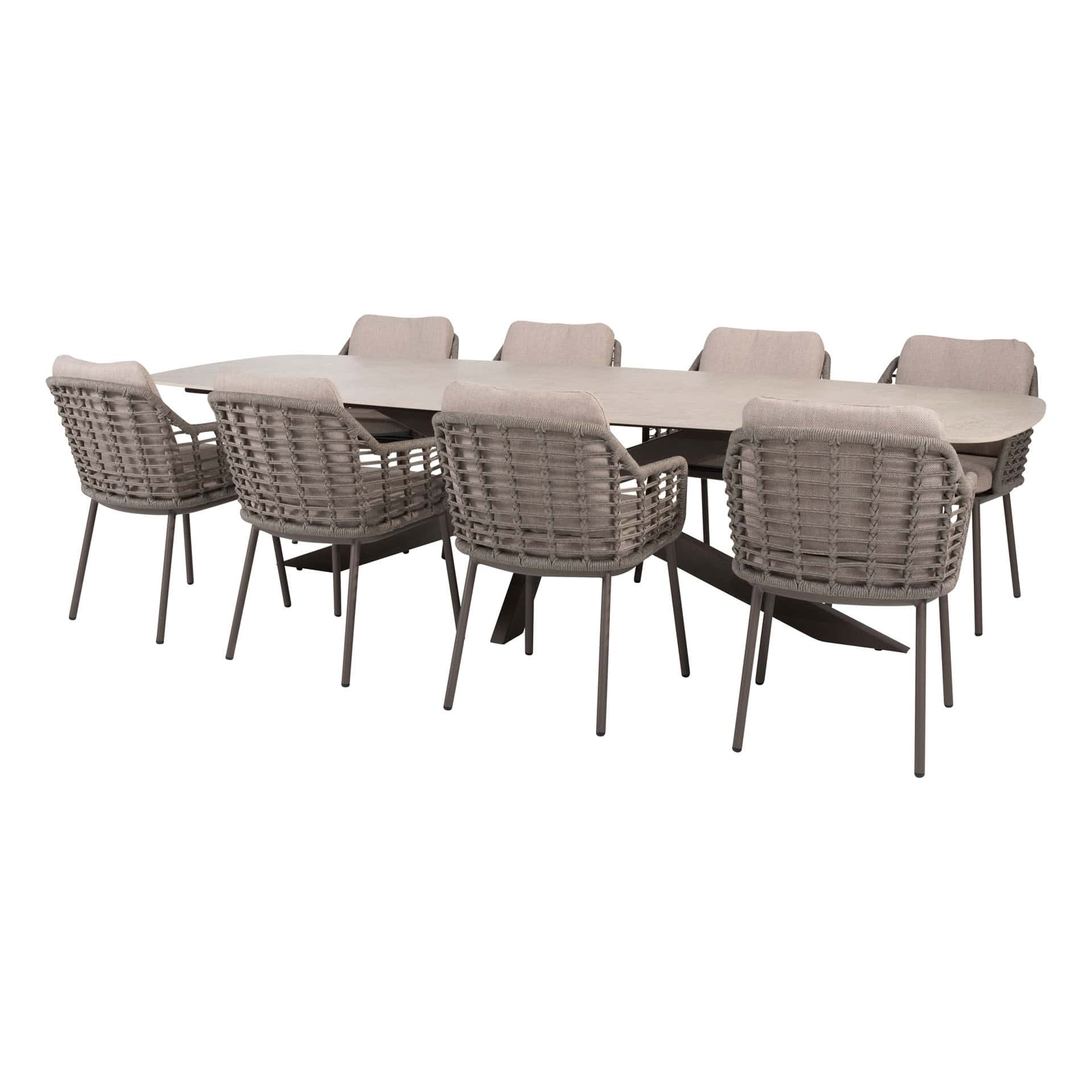 4SO Puglia dining set terre (8 st.) met Prado tafel 300x115cm - afbeelding 6