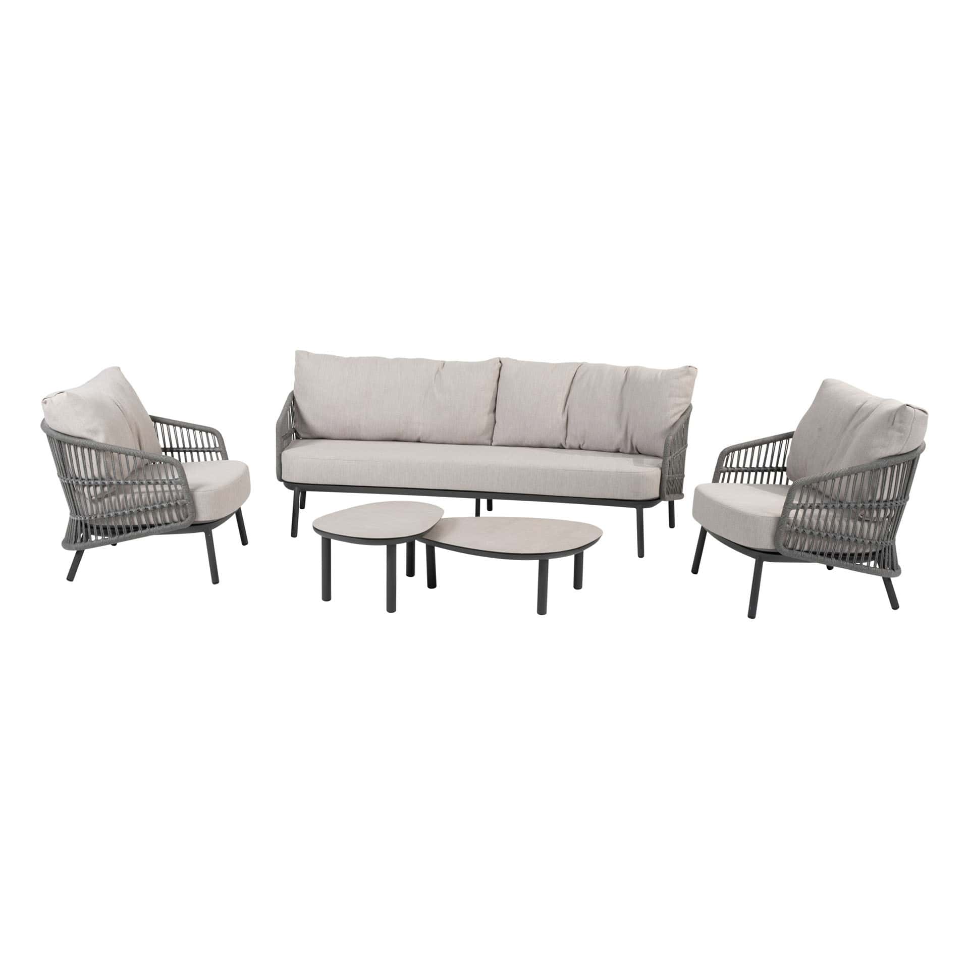 4SO Alicante lounge set anthracite + Taste 4SO Monroe salontafels (2 st.)