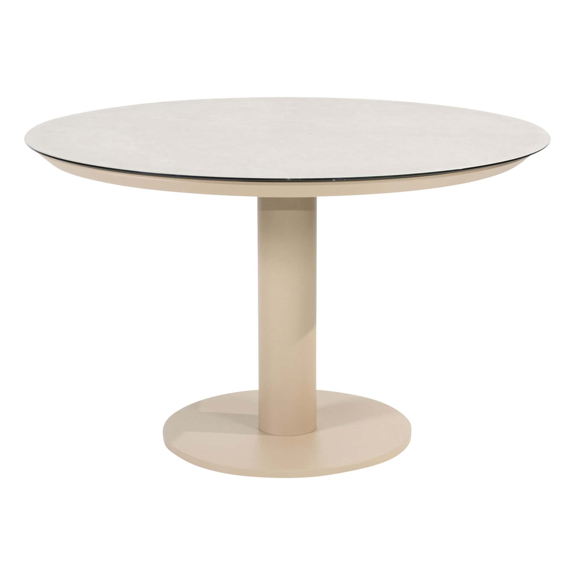 4SO Puglia dining set latte (4 st.) met Sarah tafel ⌀120cm