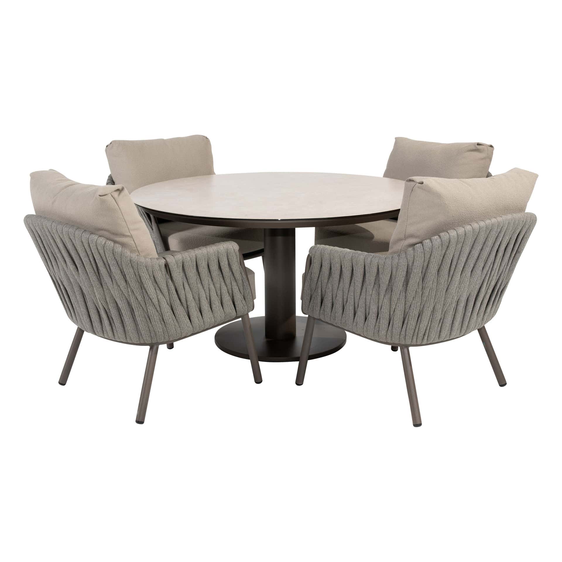 4SO Cannes low dining set terre met Sarah tafel ⌀130cm - afbeelding 10