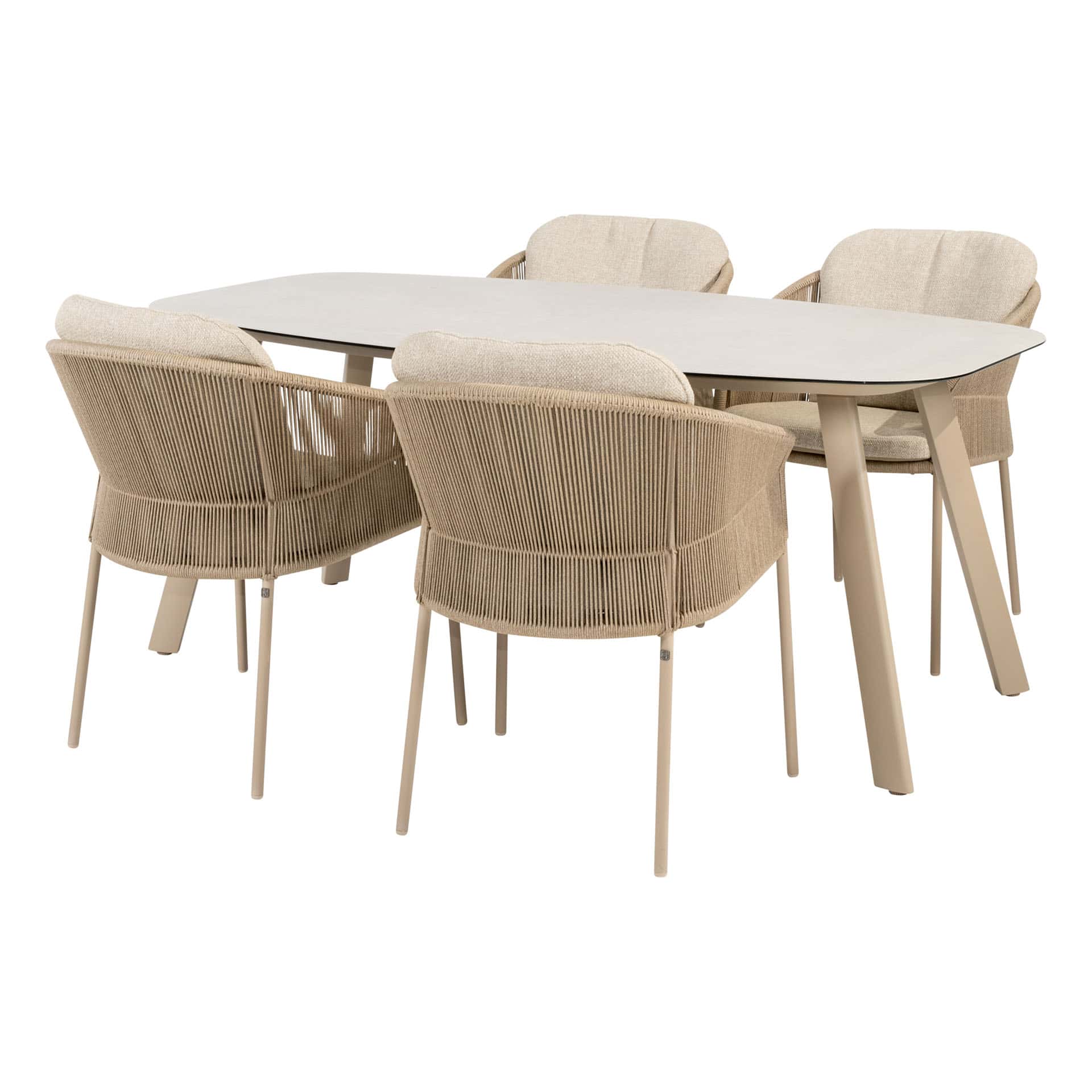 4SO Florence dining set latte (4 st.) met Manolo tafel 180x95cm - afbeelding 8